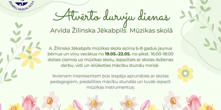 Atvērto durvju dienas no 19.05.-22.05.