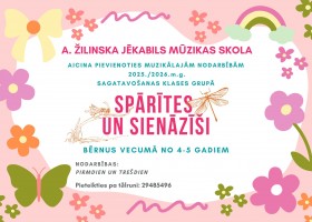 Aicinām pievienoties muzikālajām nodarbībām 2025./2026.m.g. sagatavošanas grupā 